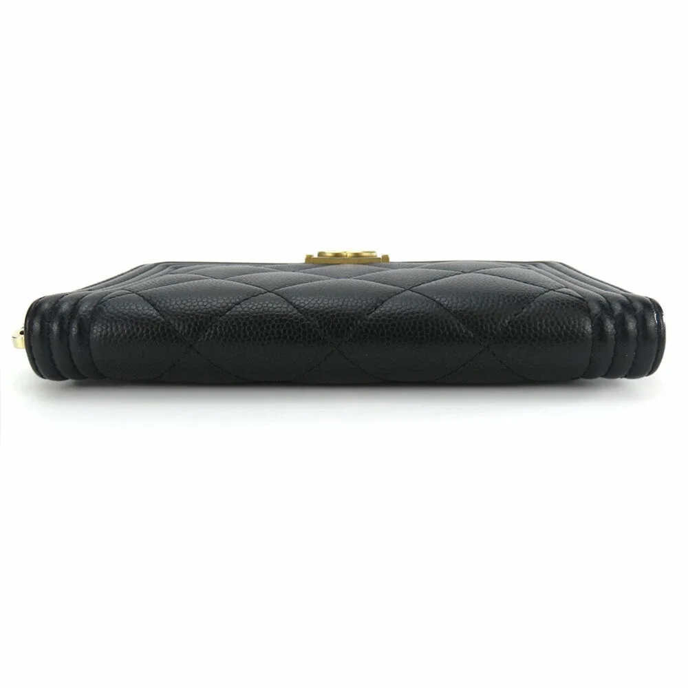 CHANEL Black Caviar Leather Wallet